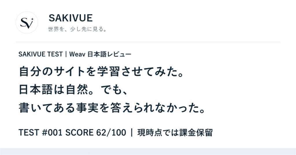 Weavに自分のサイトを学習させてみた。日本語は自然。でも、書いてある事実を答えられなかった